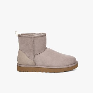 Ugg Classic Mini II Graphic Logo Women Classic Boots Grey (4918MTZBJ)